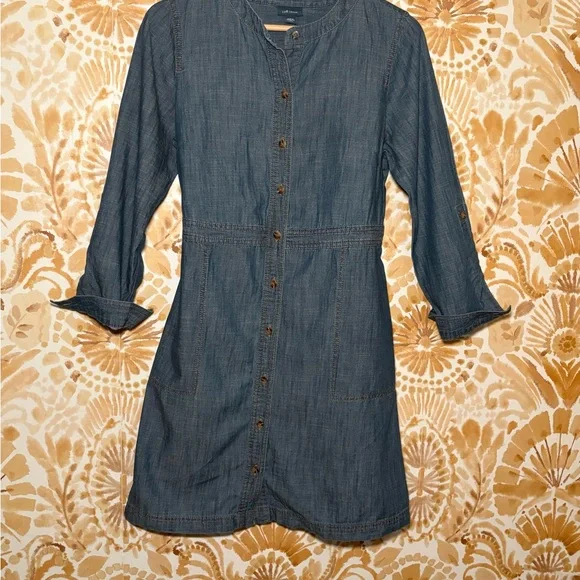 J.Jill Denim Button-Front Shirt Women’s Dress - Blue Size 5 - Picture 3 of 8